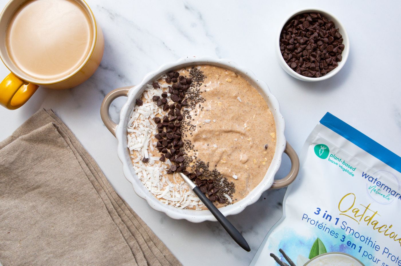 Oatmeal Chocolate Chip Smoothie Bowl with Oatdacious Protein